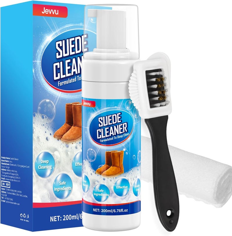 Jevvu Suede Shoe Cleaner, Suede & Nubuck Cleaner Foam, Shoe Cleaner Kit Removes Dirt & Stain - Image 1